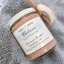 Load image into Gallery viewer, Coconut Santal Himalayan pink salt bath and shower scrub
