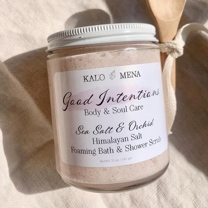 Sea Salt and Orchid Himalayan pink salt bath and shower scrub - Good Intention